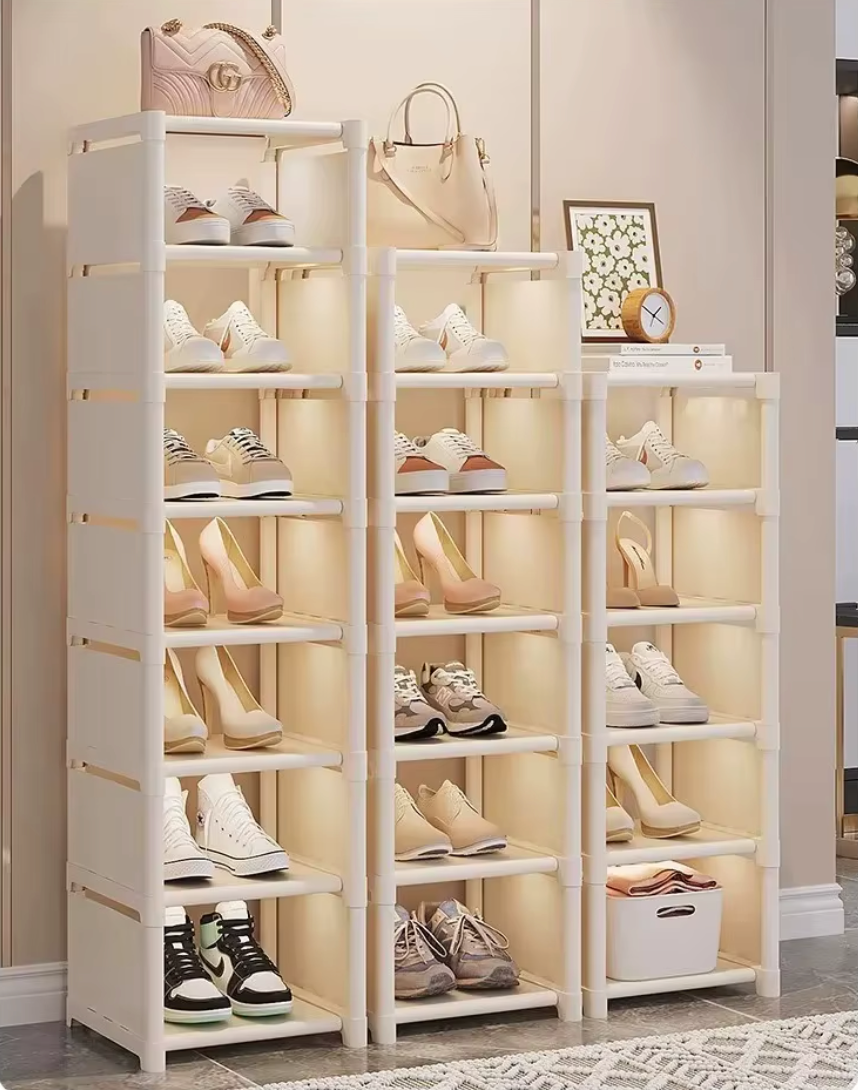 etagere chaussure verticale modulable plusieurs niveaux en plastique