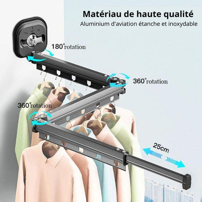 porte-cintre-retractable-nopercage-materieu-de-haute-qualite