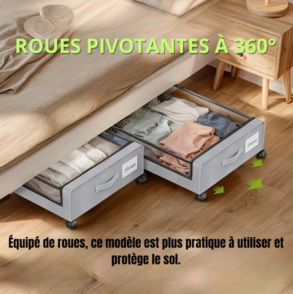 rangement-sous-le-lit-a-roulette-roue-pivotante