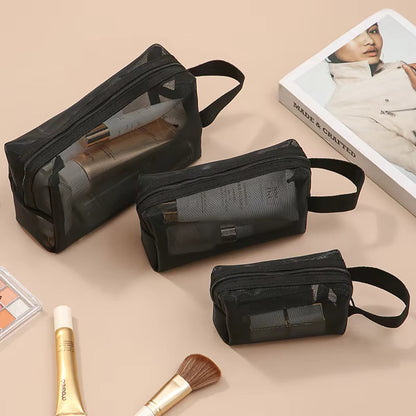 TROUSSE DE MAQUILLAGE | TRANSPARENTE MAILLE NOIRE